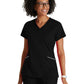 Women's Two-Pocket V-Neck Victory Scrub Top - BOT209 - Black
