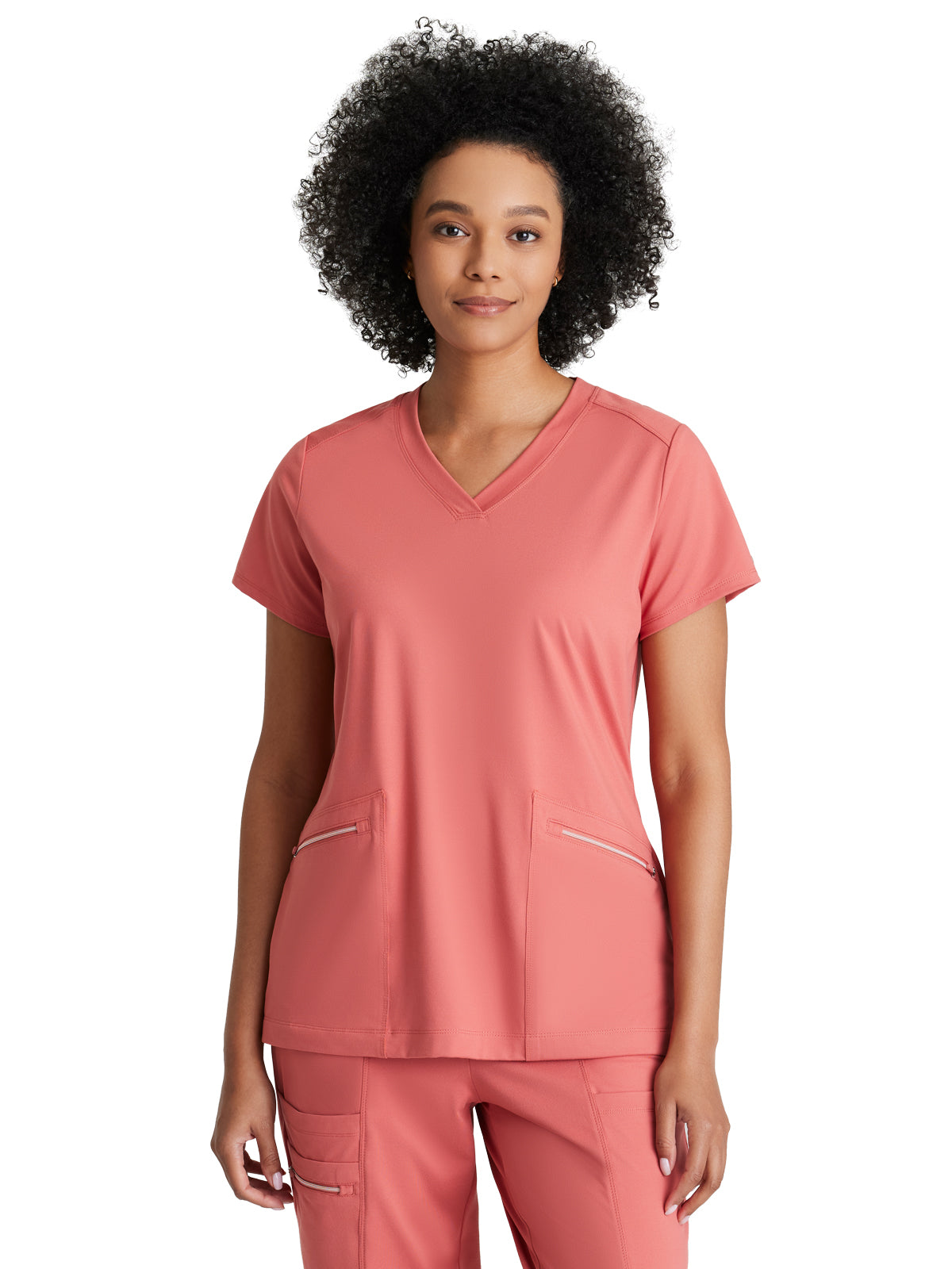 Women's 2 Pocket V-Neck Top