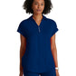 Women's Two-Pocket Zip-Neck Engage Scrub Top - BOT210 - Indigo (Navy)