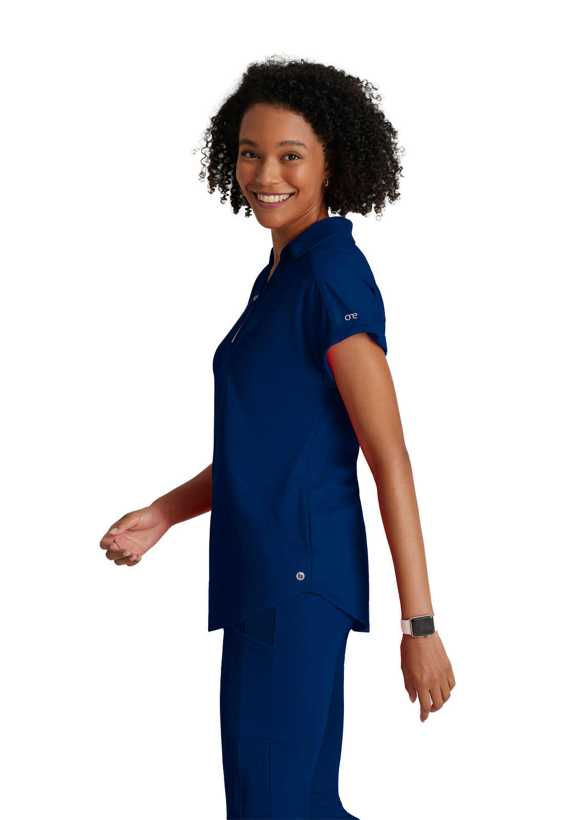 Women's 2 Pocket Zip Neck Dolman Scrub Top