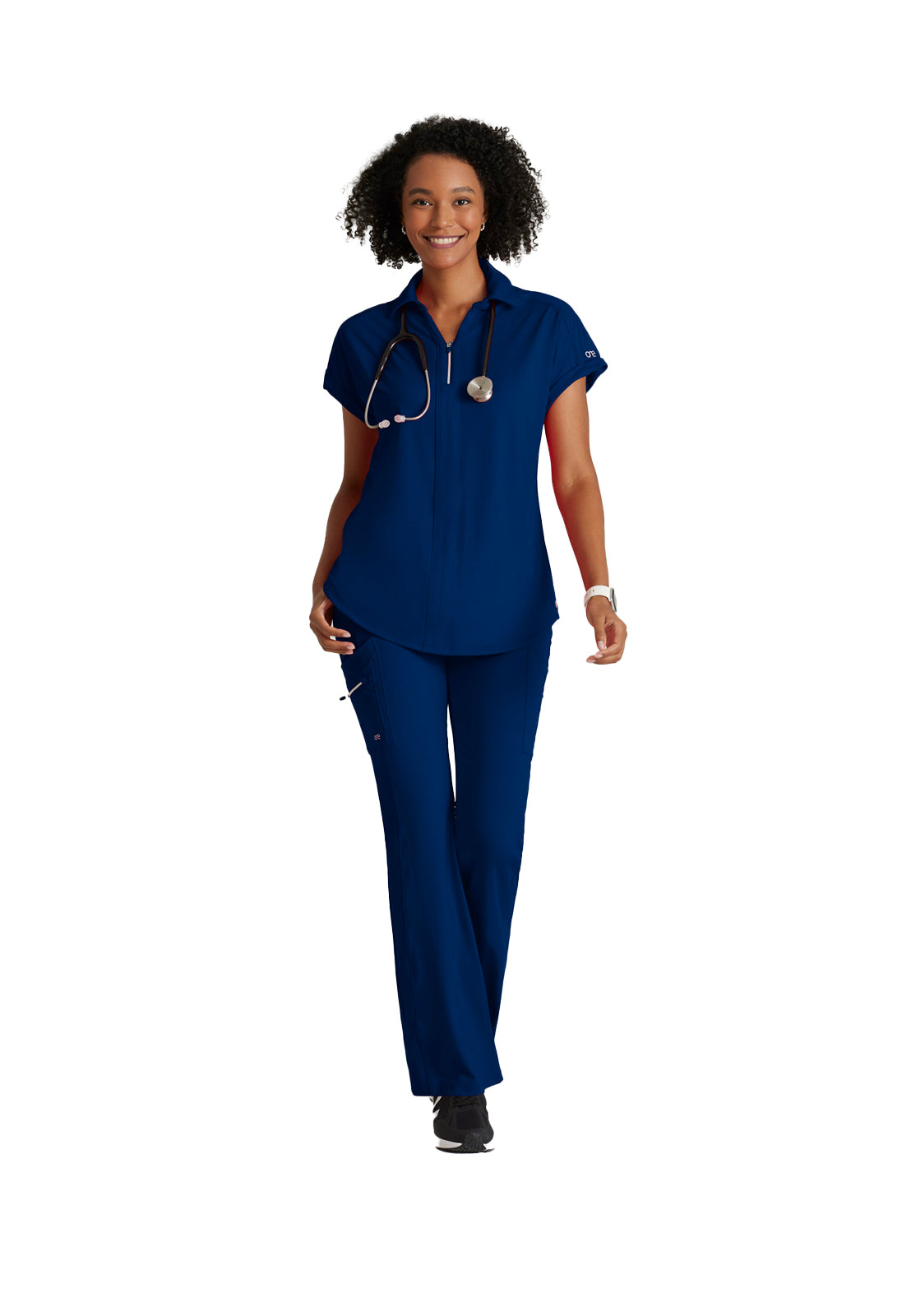 Women's 2 Pocket Zip Neck Dolman Scrub Top