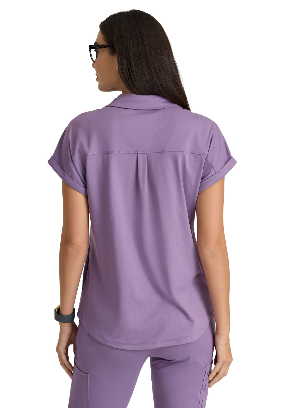 Women's 2 Pocket Zip Neck Dolman Scrub Top