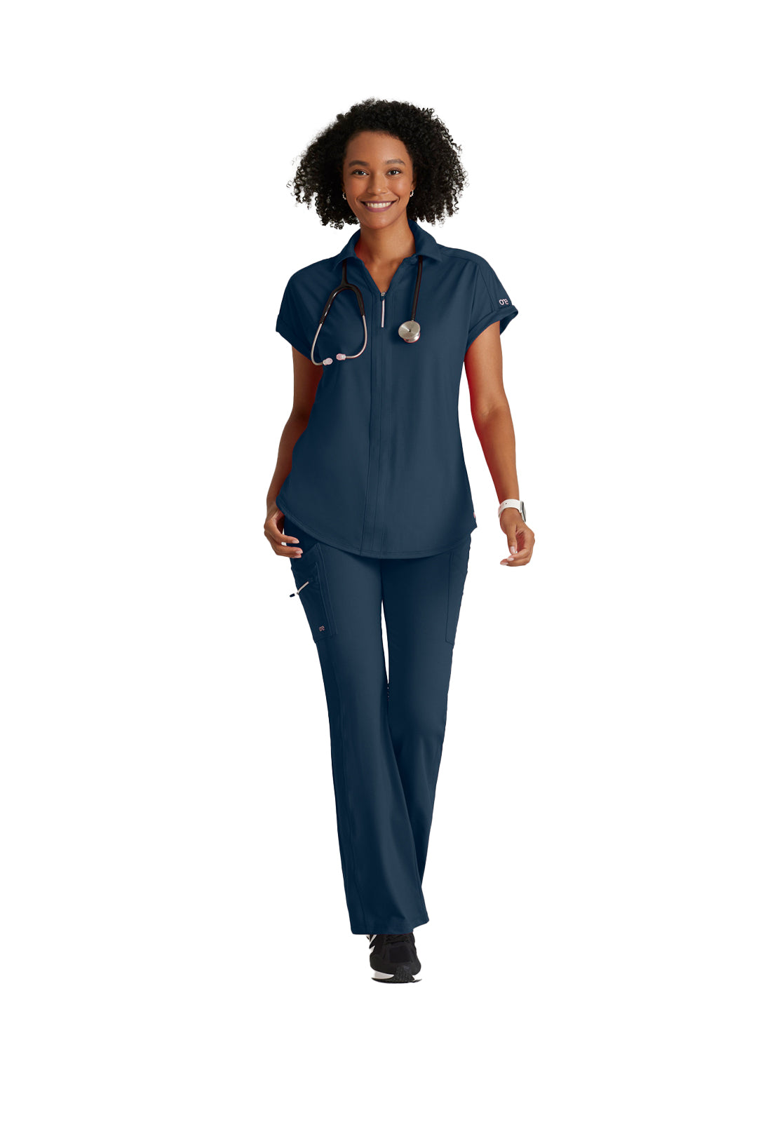 Women's 2 Pocket Zip Neck Dolman Scrub Top