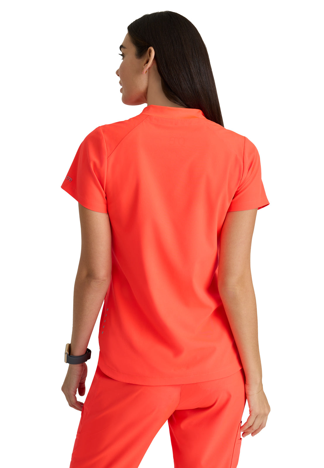 Women's 2 Pocket Banded Zip Collar Flux Scrub Top