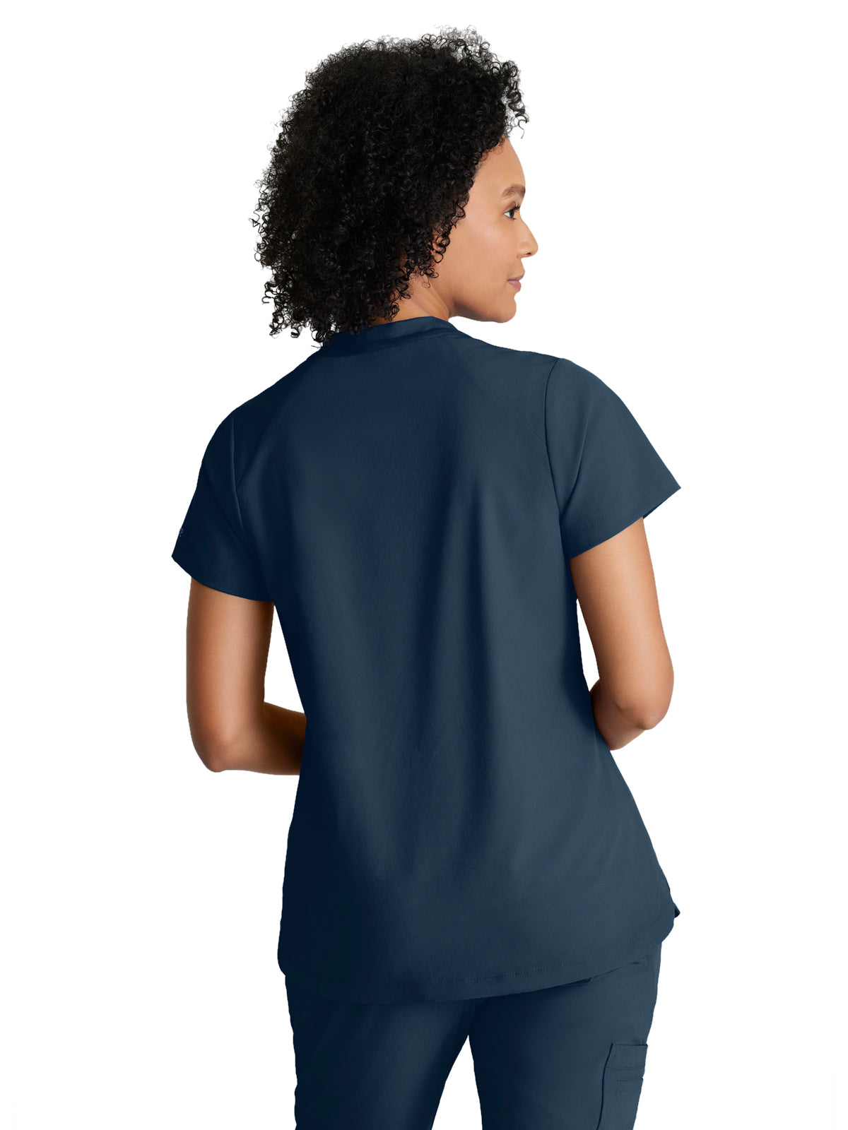 Women's 2 Pocket Banded Zip Collar Flux Scrub Top