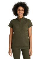 Women's Three-Pocket Mock Neck Vigor Scrub Top - BOT270 - Olive