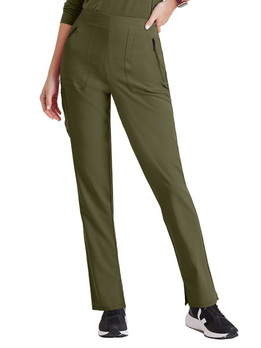 Women's Five-Pocket Slim Purpose Scrub Pant - BUP601 - Olive