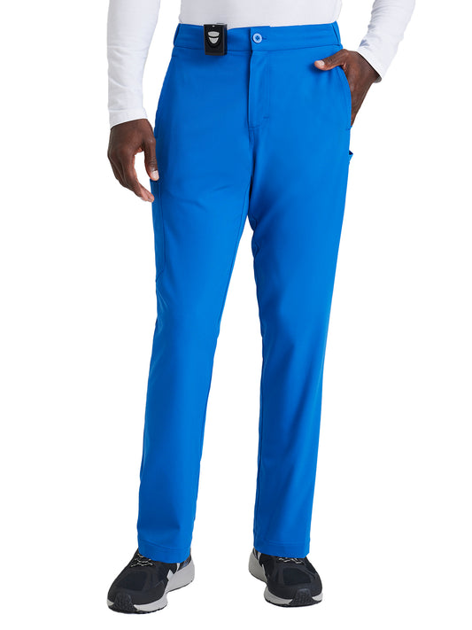 Men's 7 Pocket Button Slim Straight Scrub Pant