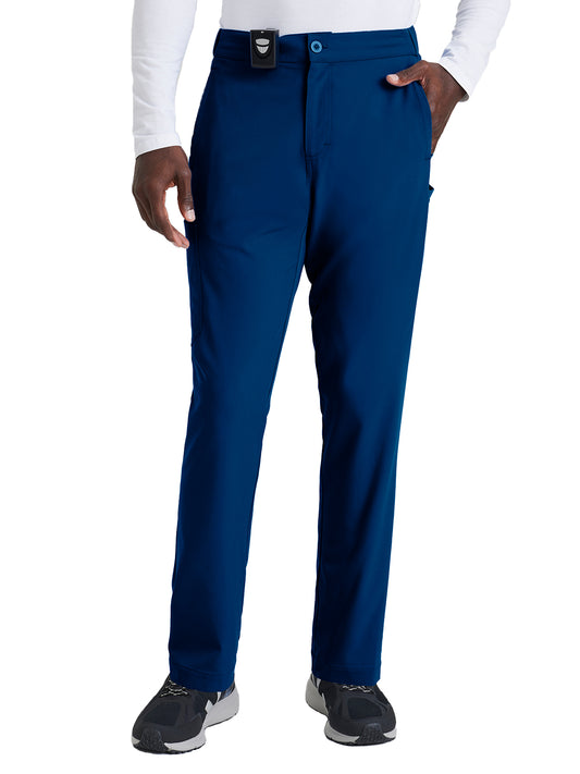 Men's 7 Pocket Button Slim Straight Scrub Pant