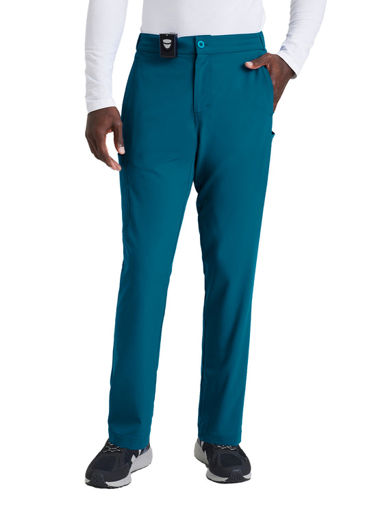 Men's 7 Pocket Button Slim Straight Scrub Pant