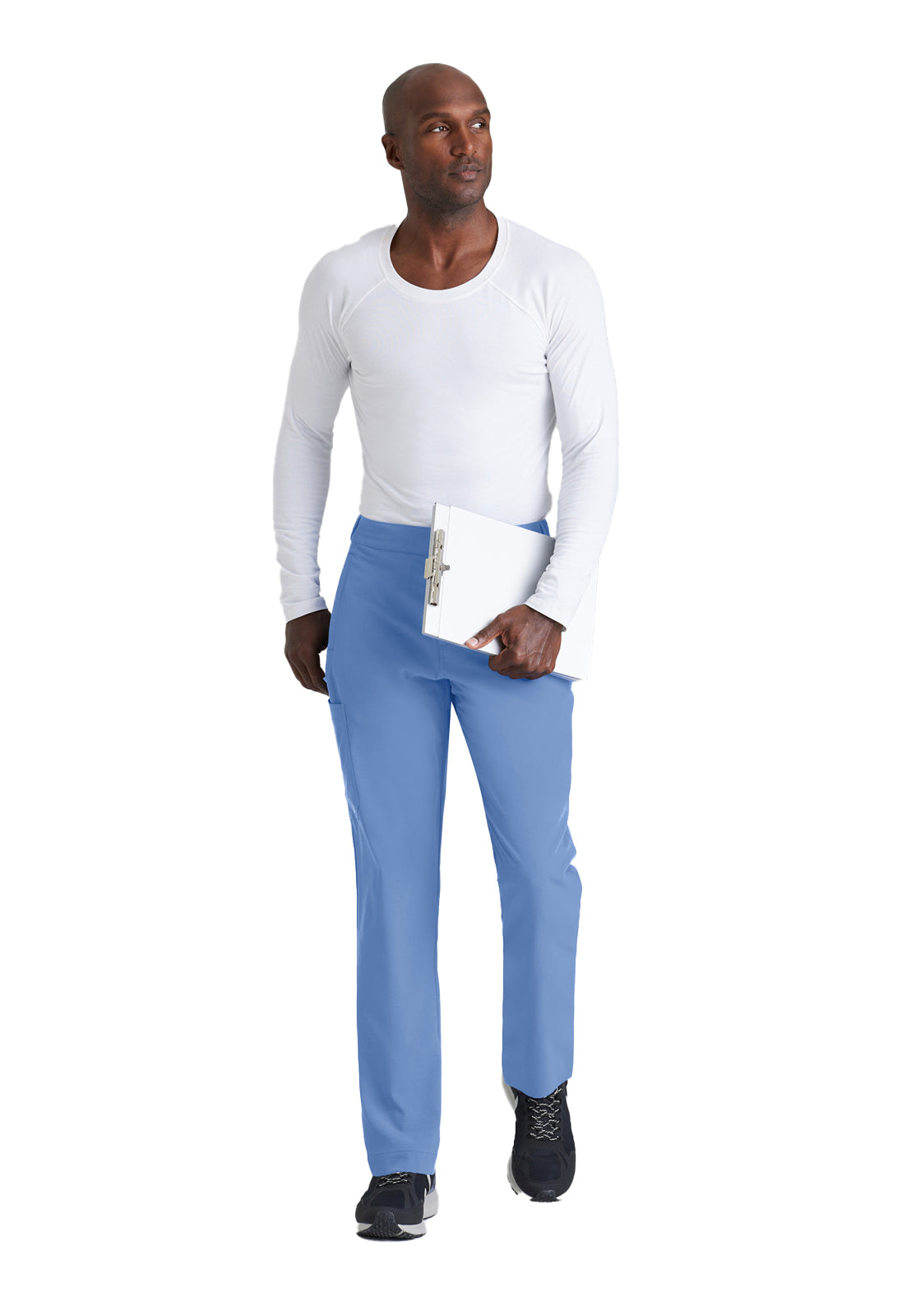 Men's 7 Pocket Button Slim Straight Scrub Pant