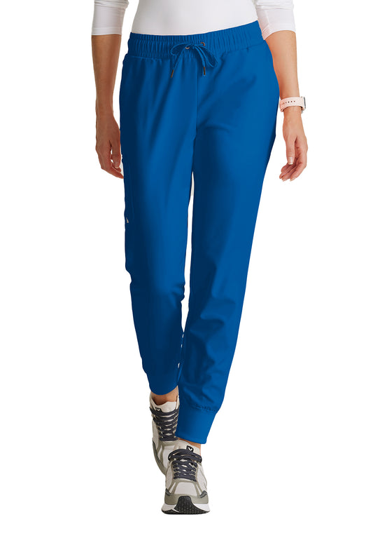Women's Five-Pocket Rib Knit Cuff Union Jogger Scrub Pant - BUP647 - New Royal