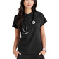 Women's One-Pocket Henley Style Mission Scrub Top - BUT163 - Black
