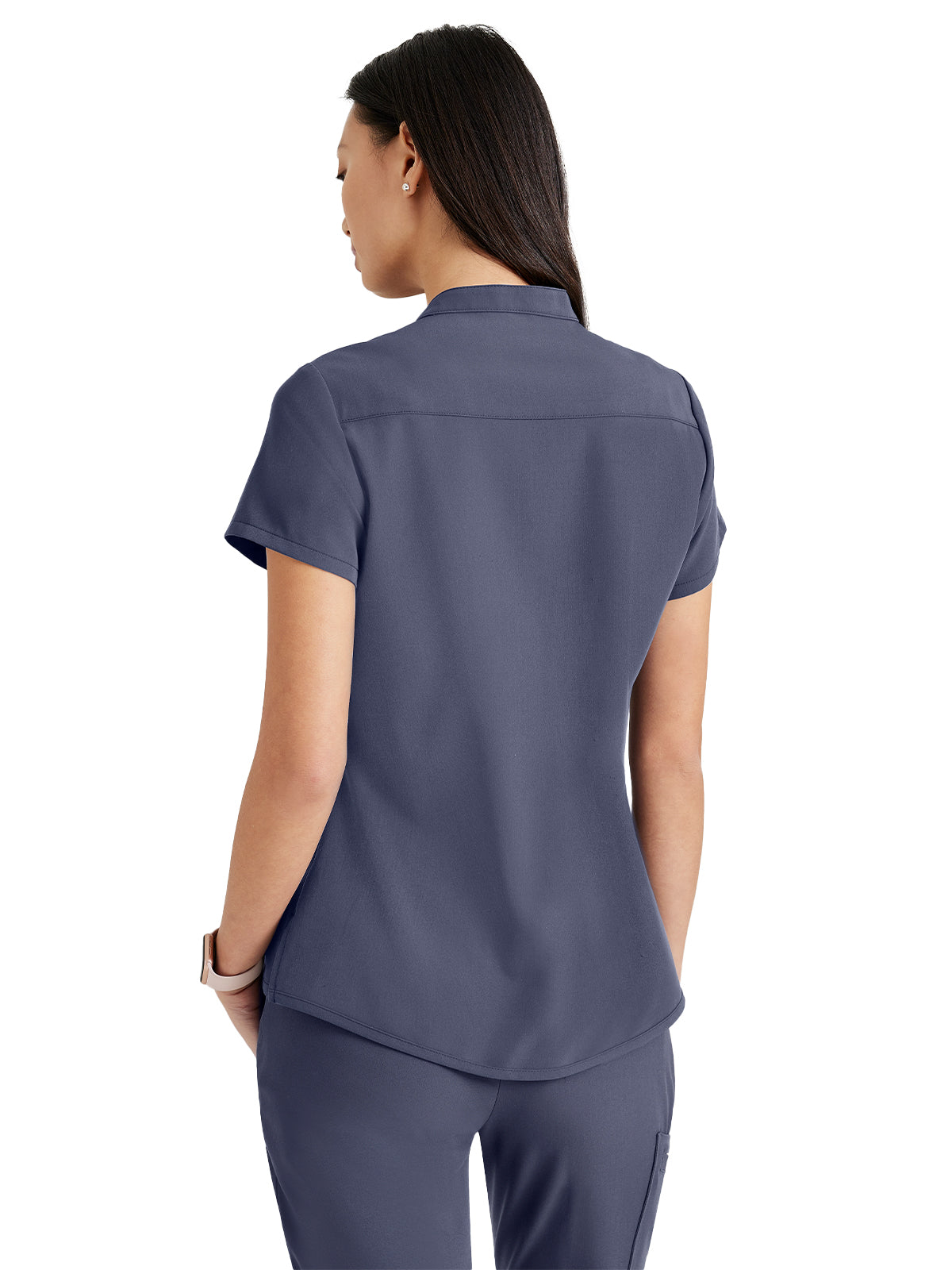 Women's Henley Style Scrub Top