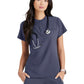 Women's One-Pocket Henley Style Mission Scrub Top - BUT163 - Steel