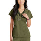 Women's Four-Pocket V-Neck Purpose Scrub Top - BUT167 - Olive