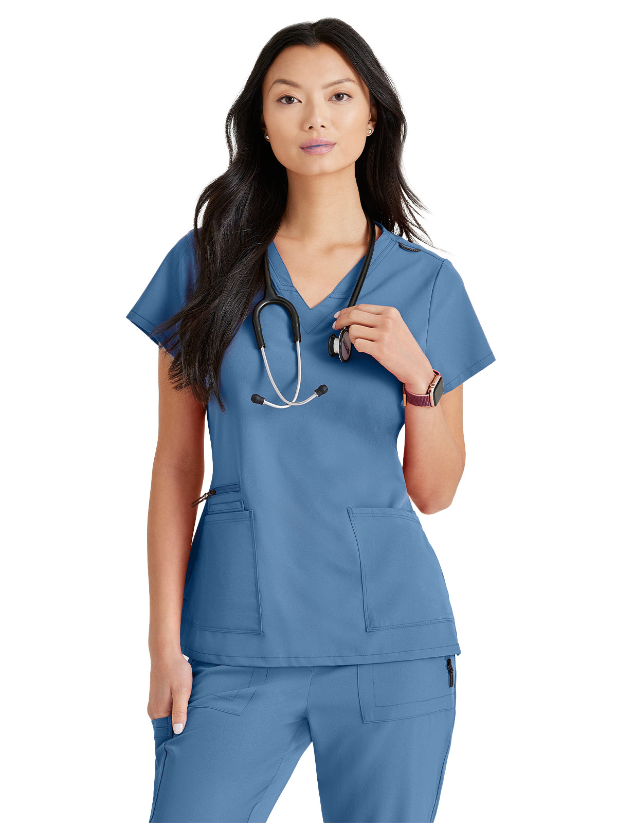 Women's Tool Strip Detail Scrub Top