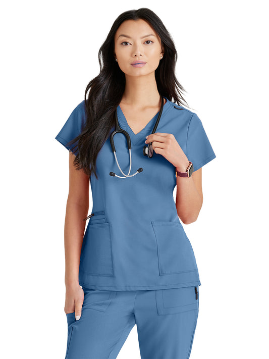 Women's Tool Strip Detail Scrub Top