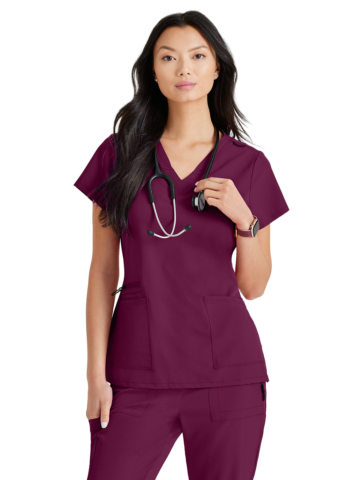 Women's Tool Strip Detail Scrub Top