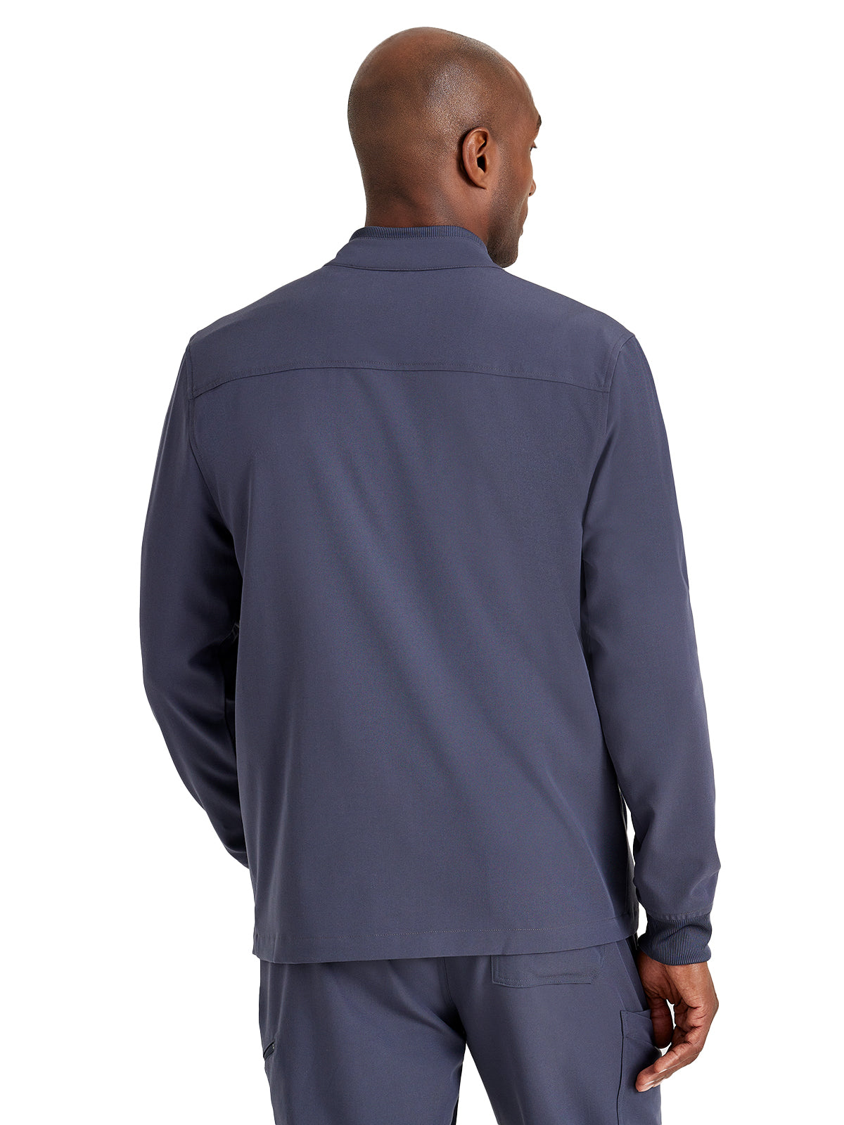 Men's Rib Trimmed Mock Neck Scrub Jacket