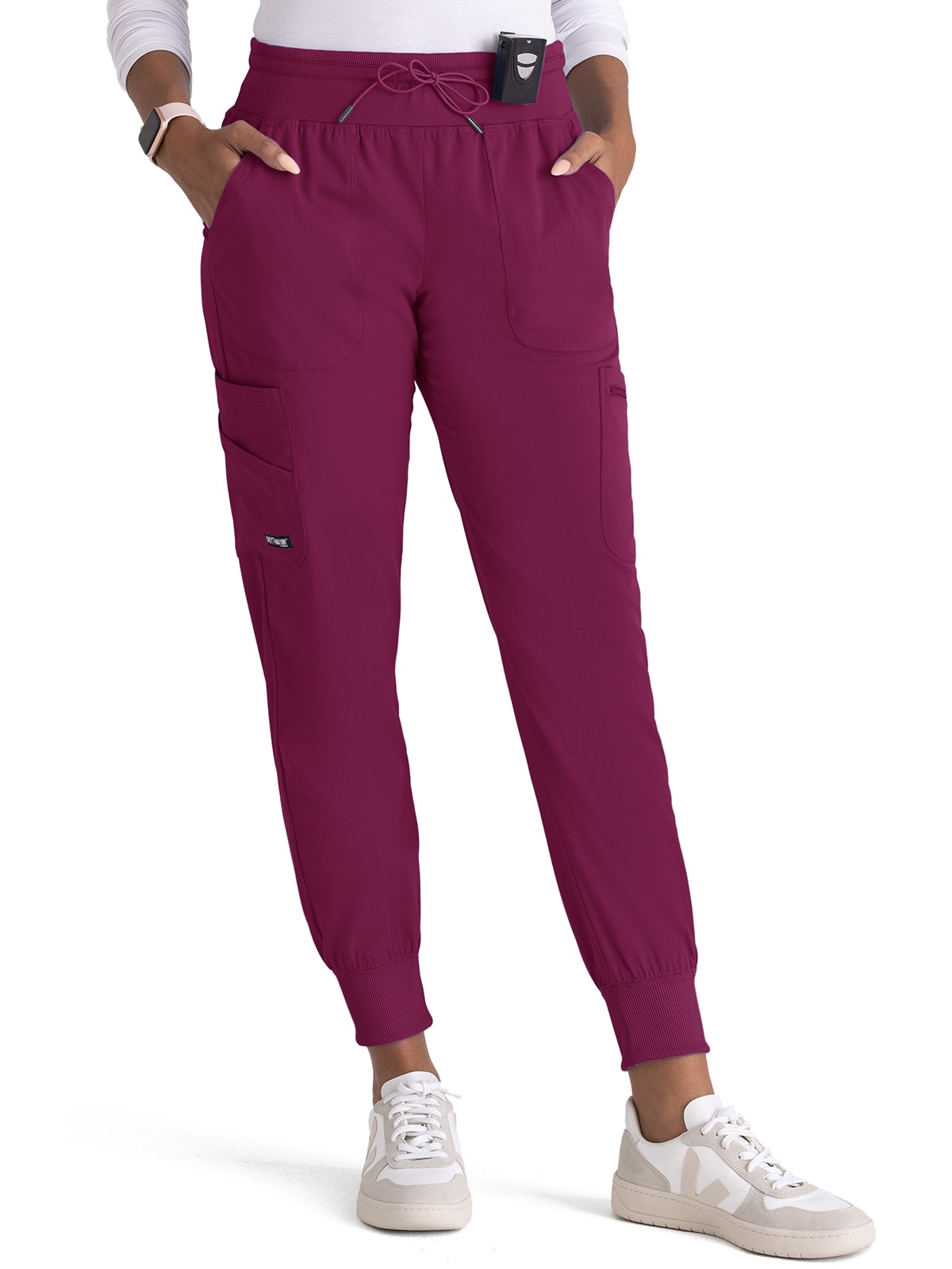 Women's Seven-Pocket Carly Jogger Scrub Pant - GRSP527 - Wine