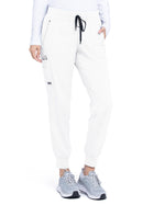 Women's Five-Pocket Eden Jogger Scrub Pant - GRSP537 - White