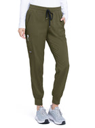 Women's Five-Pocket Eden Jogger Scrub Pant - GRSP537 - Olive