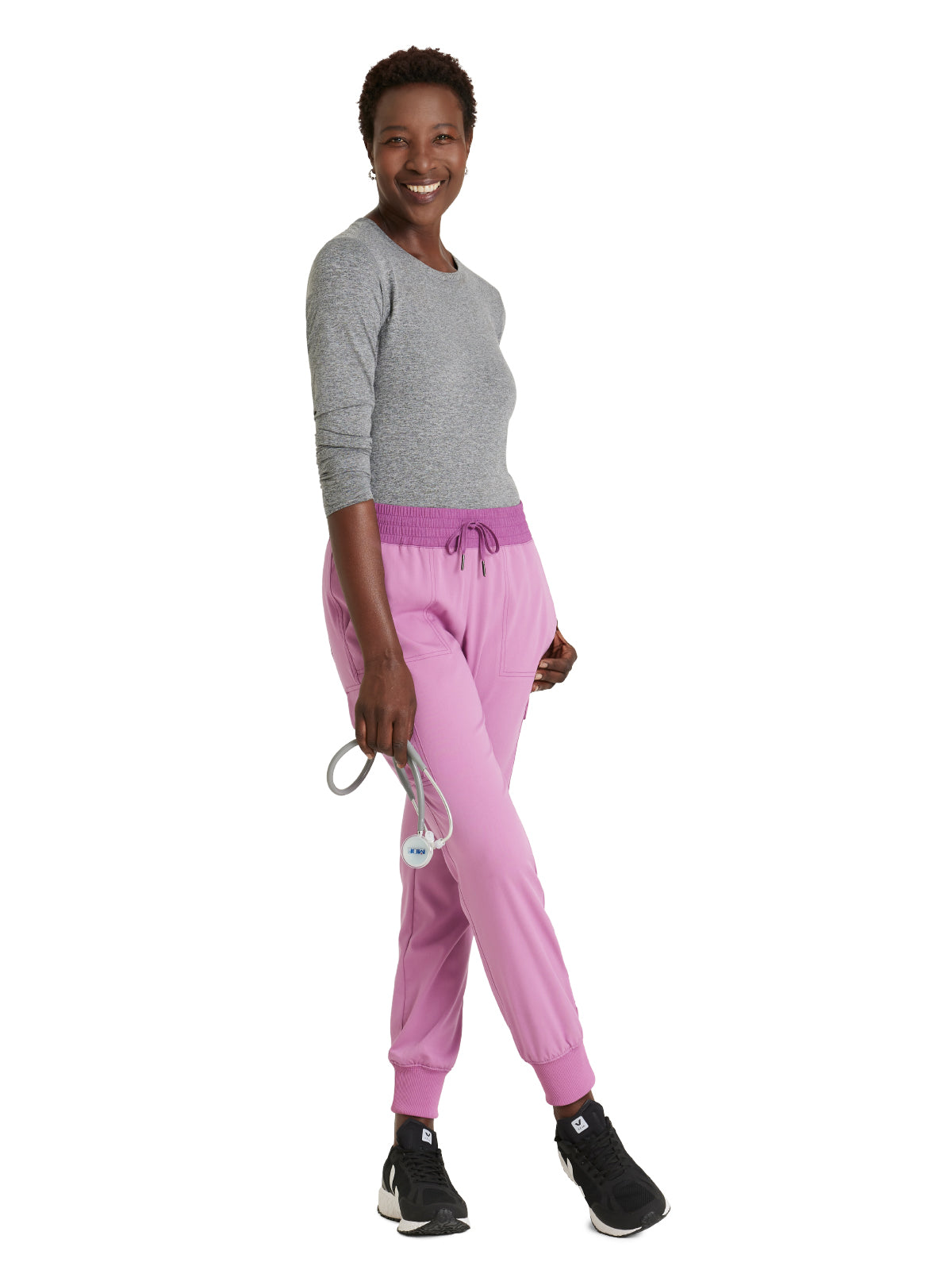 Women's Amelia 5-Pocket Two-Tone Mid-Rise Jogger Scrub Pant