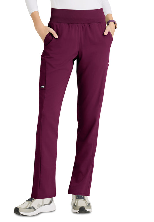 Women's Six-Pocket Cargo Knit Renee Scrub Pant - GRSP692 - Wine