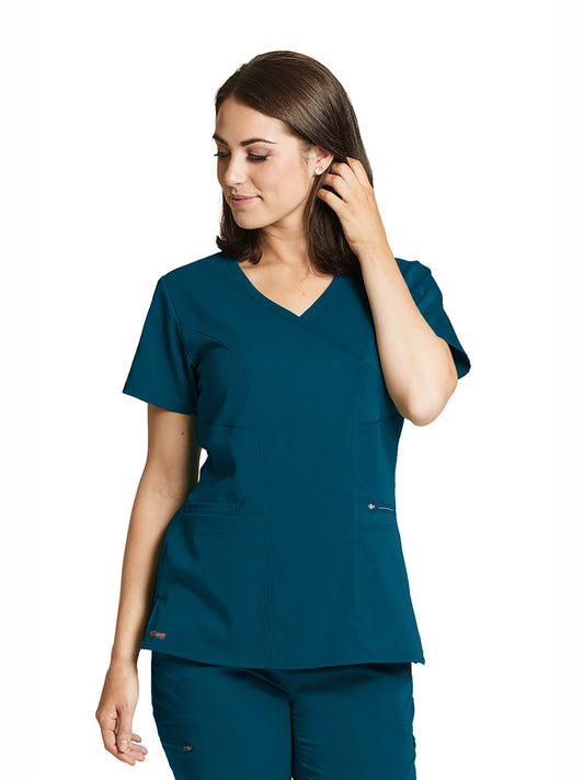 Women's Three-Pocket V-Neck Kim Scrub Top - GRST001 - Bahama