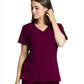 Women's Three-Pocket V-Neck Kim Scrub Top - GRST001 - Wine