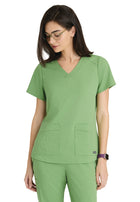 Women's Four-Pocket V-Neck Emma Scrub Top - GRST011 - Sweet Basil