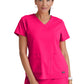 Women's Four-Pocket V-Neck Emma Scrub Top - GRST011 - Vibrance Pink