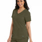 Women's Four-Pocket V-Neck Emma Scrub Top - GRST011 - Olive