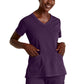 Women's Three-Pocket V-Neck Serena Scrub Top - GRST045 - Eggplant