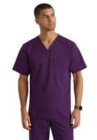 Men's Two-Pocket V-Neck Murphy Scrub Top - GRST079 - Eggplant