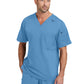 Men's Two-Pocket V-Neck Murphy Scrub Top - GRST079 - Ciel Blue