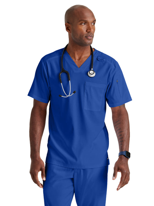 Men's Two-Pocket V-Neck Murphy Scrub Top - GRST079 - Galaxy
