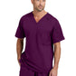 Men's Two-Pocket V-Neck Murphy Scrub Top - GRST079 - Wine