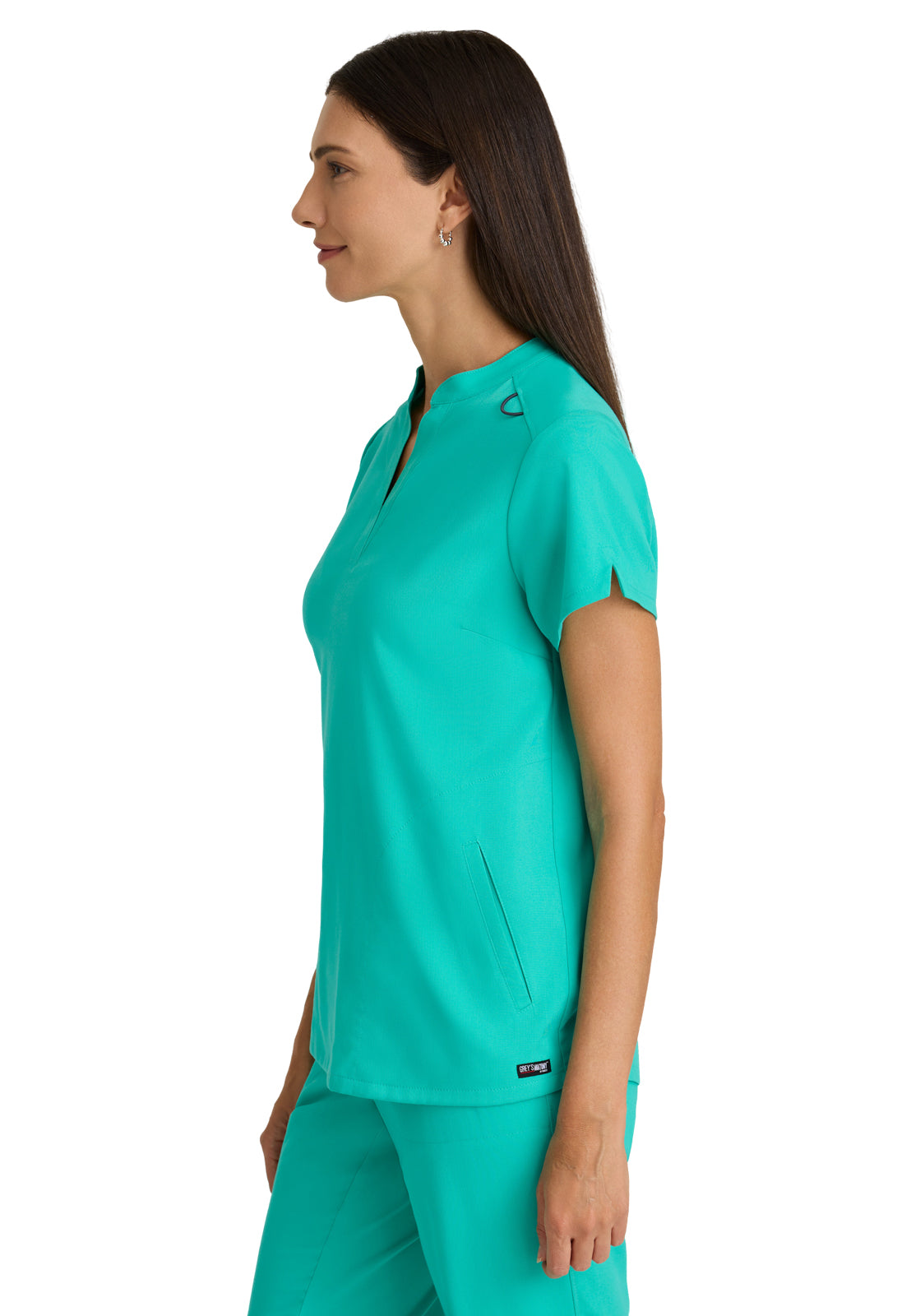 Women's 2 Pocket Banded Collar Avery Scrub Top