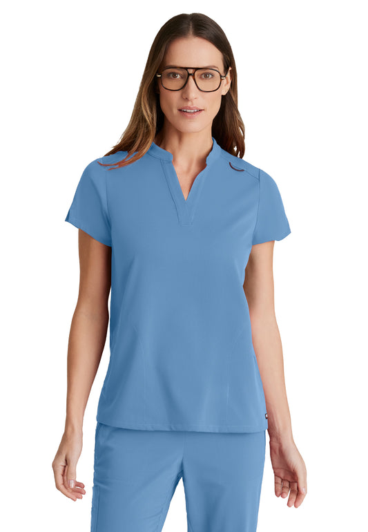 Women's Two-Pocket Avery Scrub Top - GRST230 - Ciel Blue