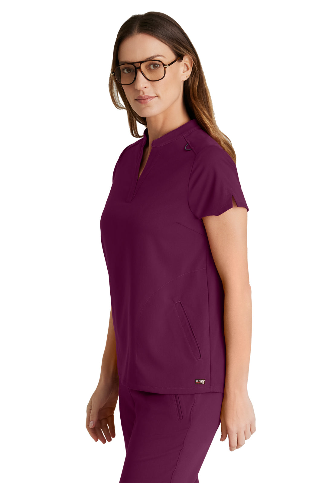 Women's 2 Pocket Banded Collar Avery Scrub Top