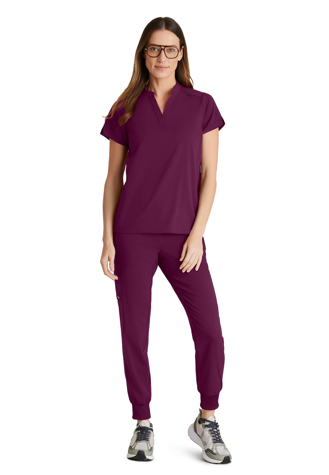 Women's 2 Pocket Banded Collar Avery Scrub Top