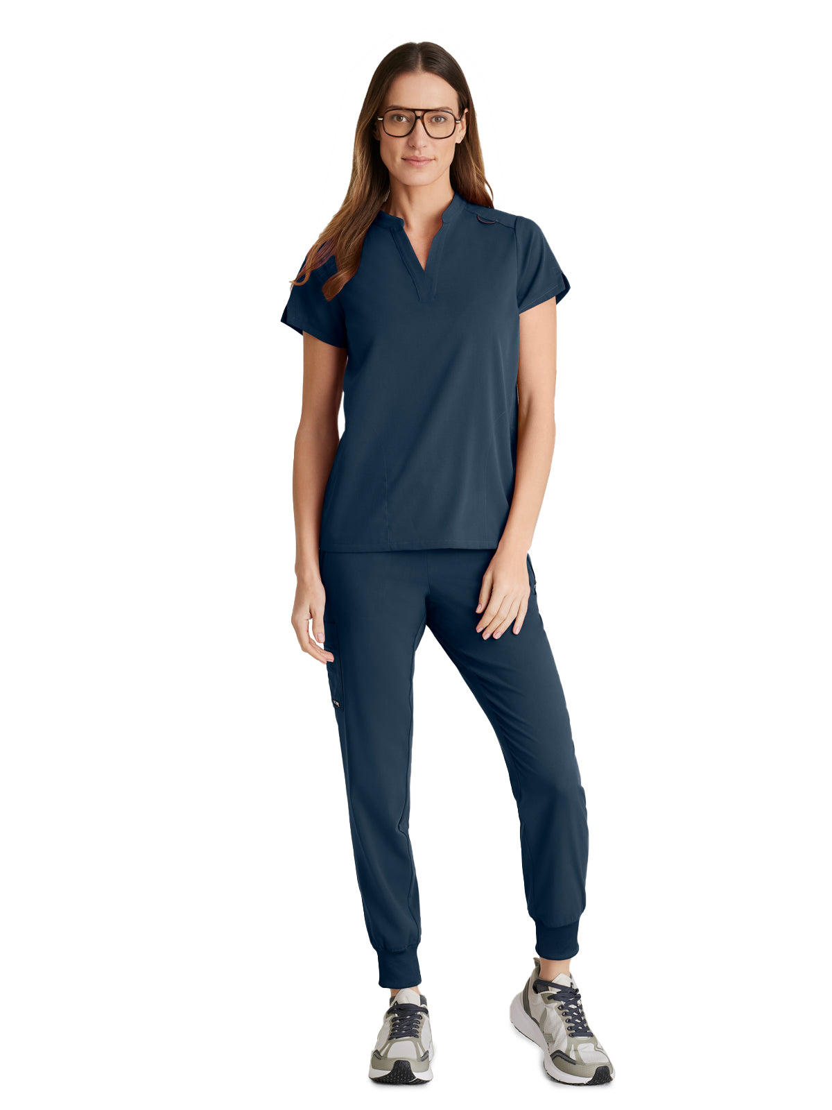 Women's 2 Pocket Banded Collar Avery Scrub Top