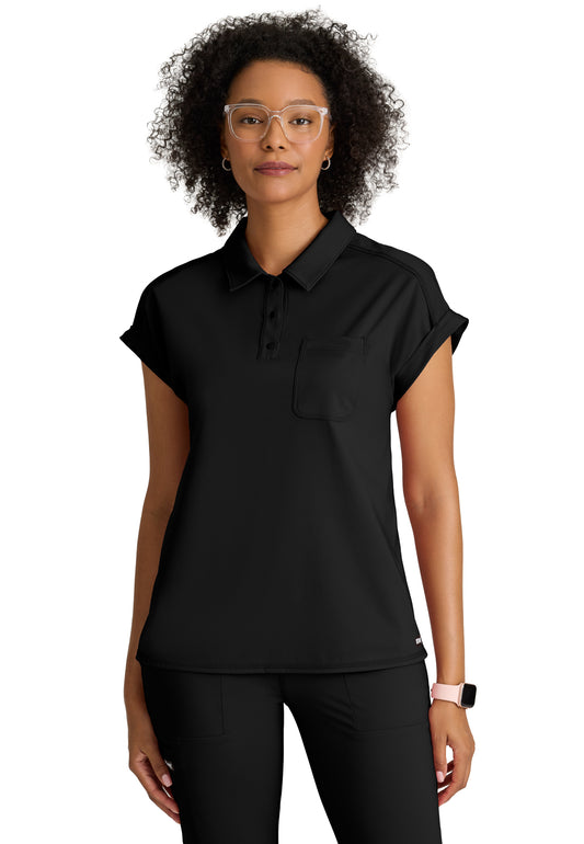 One Pocket Polo Neck Renew Scrub Top