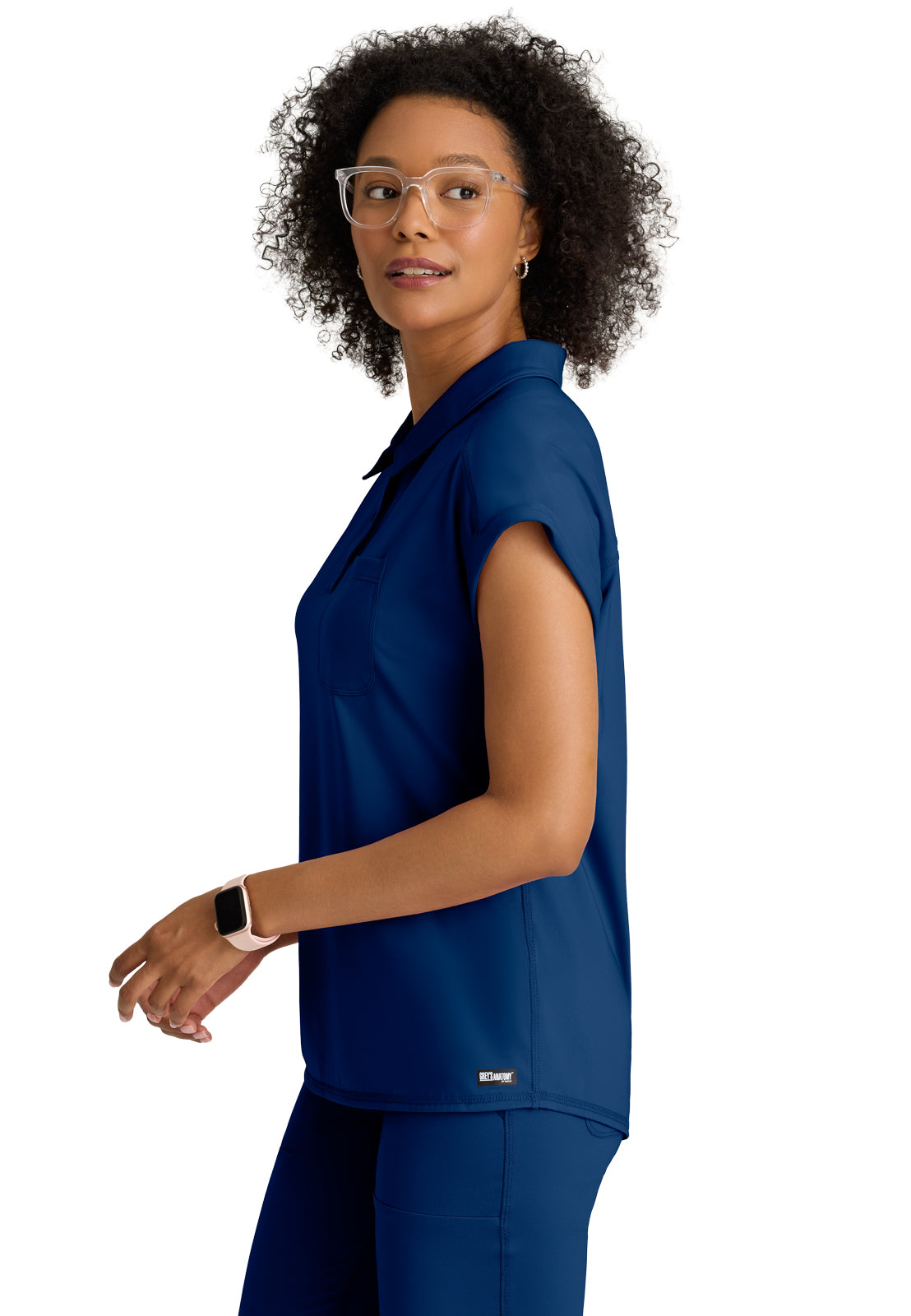 One Pocket Polo Neck Renew Scrub Top