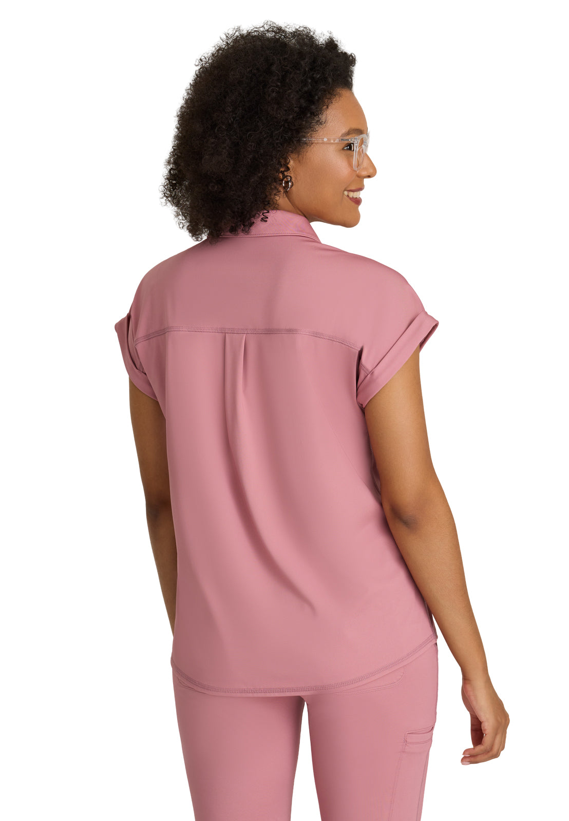 One Pocket Polo Neck Renew Scrub Top