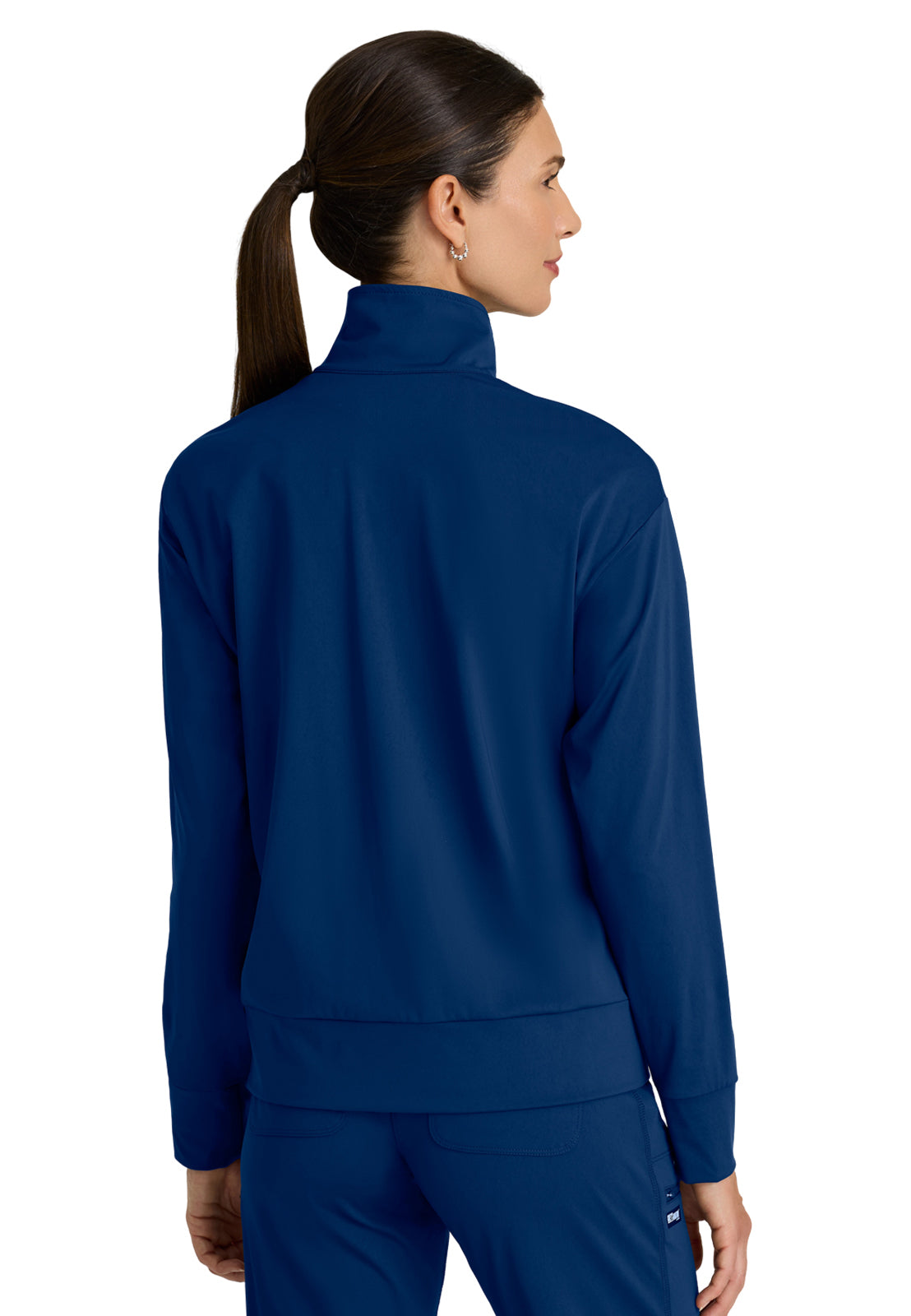 Four Pocket Zip Front Collar Ease Warm-Up Scrub Jacket