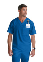 Men's Two-Pocket V-Neck Evan Scrub Top - GRT091 - New Royal