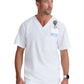 Men's Two-Pocket V-Neck Evan Scrub Top - GRT091 - White